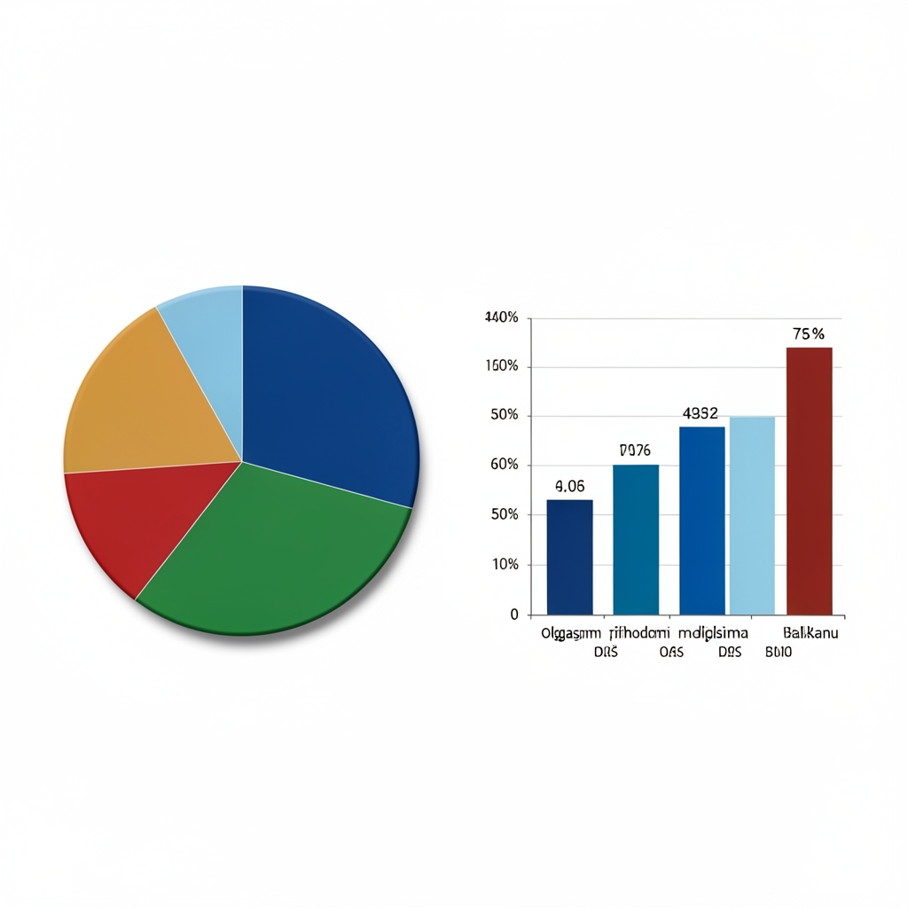 Grafikon tržišnog udjela medija po vlasnicima – pie chart i bar chart sa podacima o oglasnim prihodima medijskih kuća na Balkanu